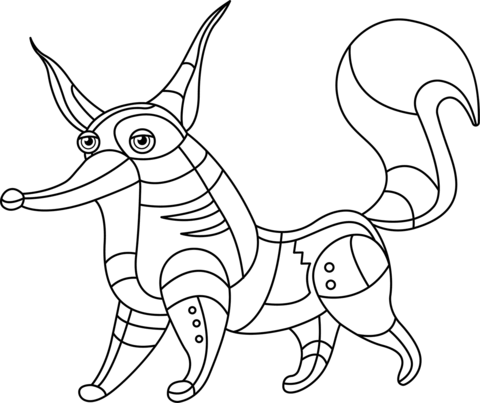 Abstract Fox Coloring Page